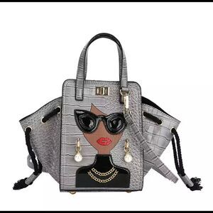 Lady In Grey Handbag